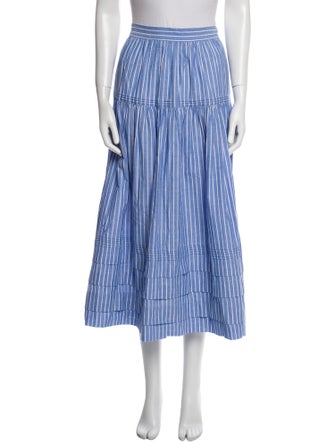 DÔEN Striped Midi Length Skirt