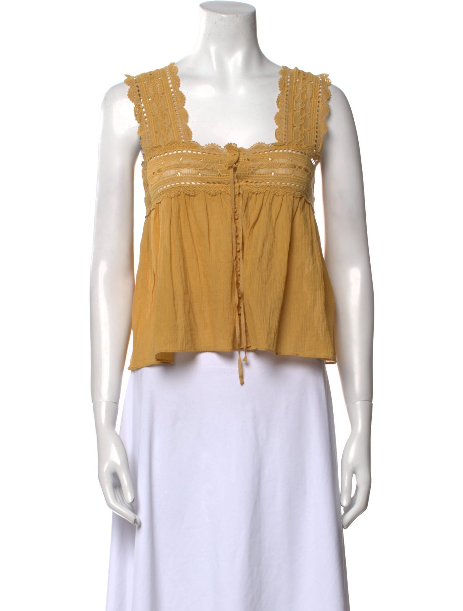 DÔEN Square Neckline Sleeveless Crop Top w/ Tags