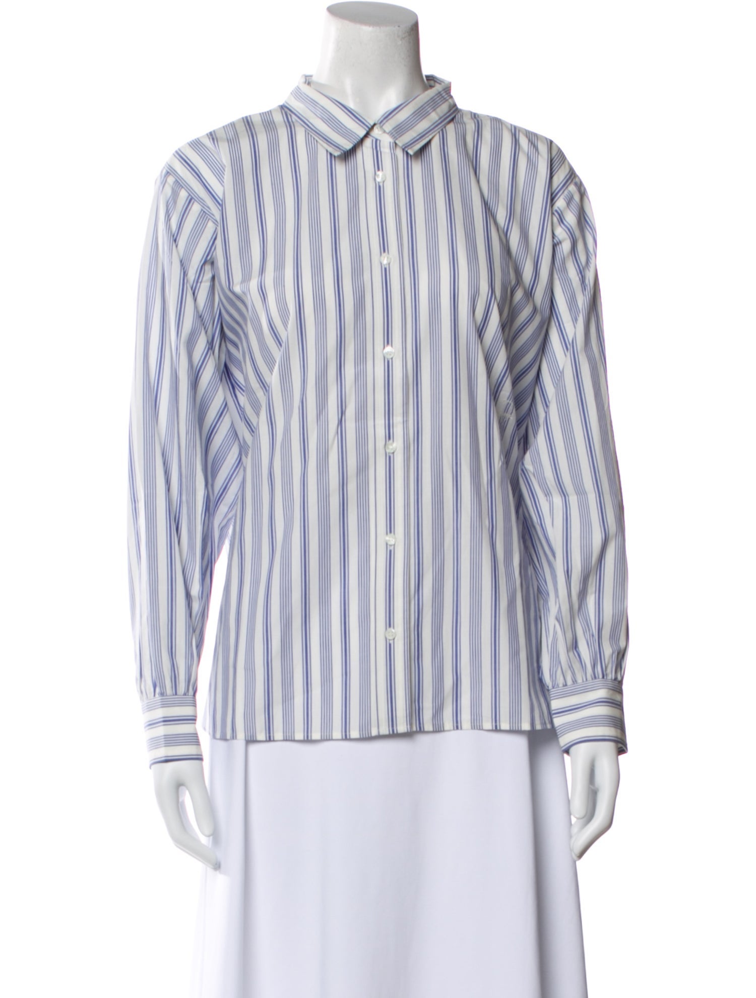 DÔEN Striped Long Sleeve Button-Up Top w/ Tags