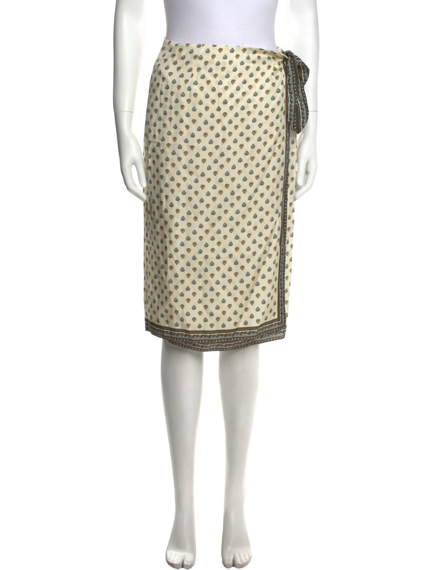 DÔEN Silk Knee-Length Skirt