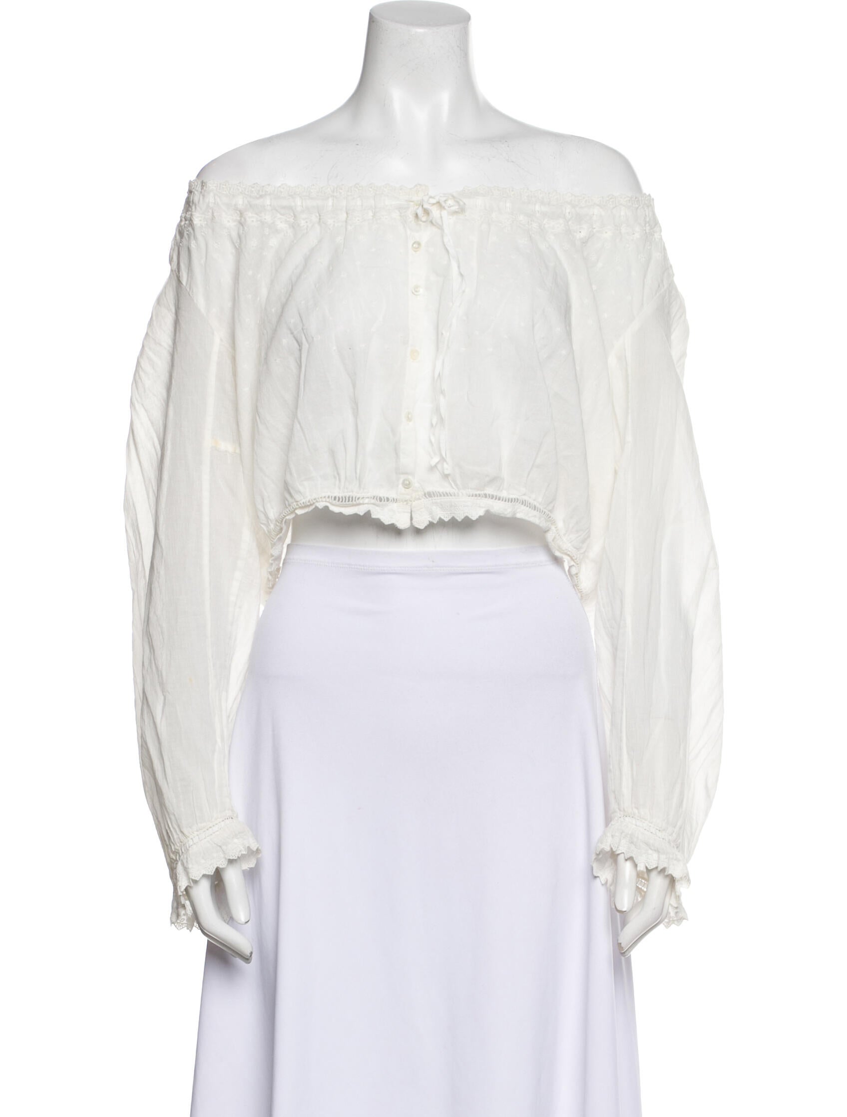 DÔEN Off-The-Shoulder Long Sleeve Crop Top