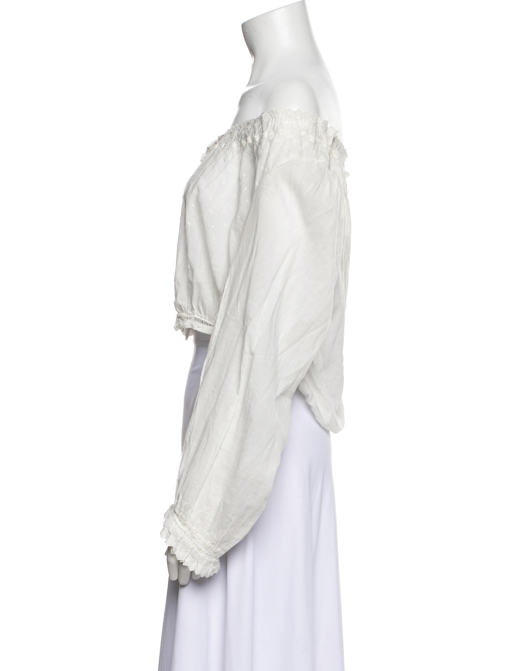 DÔEN Off-The-Shoulder Long Sleeve Crop Top