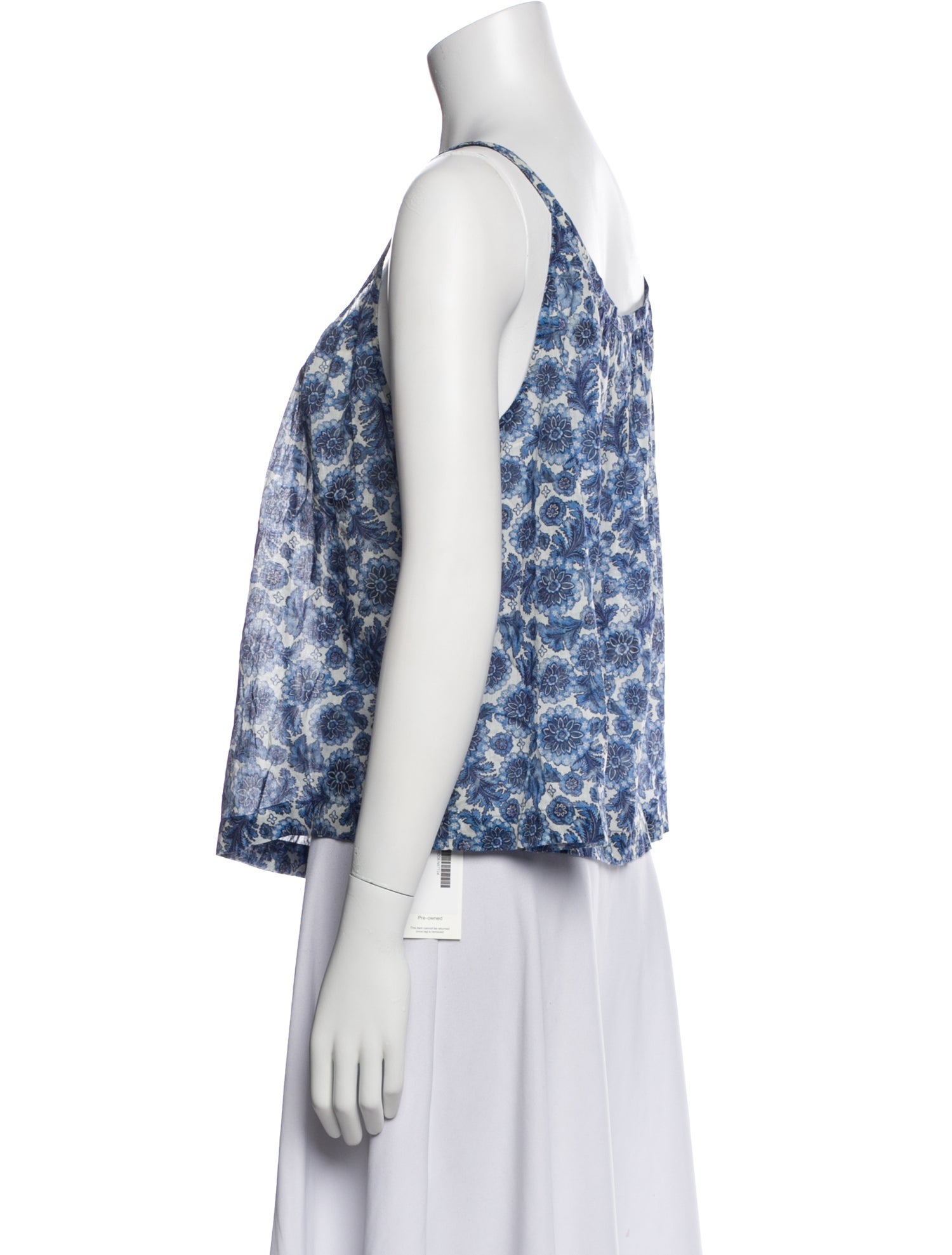 DÔEN Floral Print Scoop Neck Top