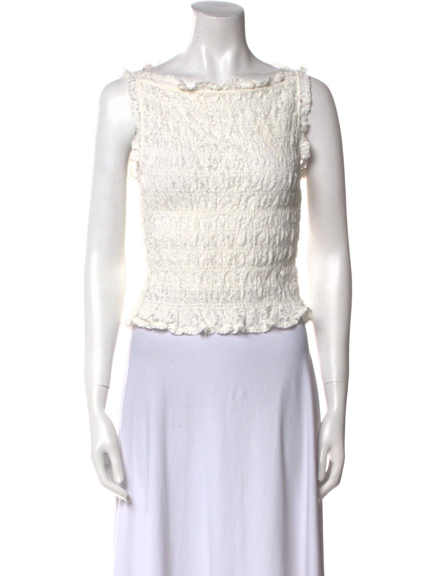 DÔEN Nylon Scoop Neck Crop Top