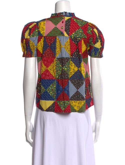 DÔEN Printed Crew Neck Crop Top