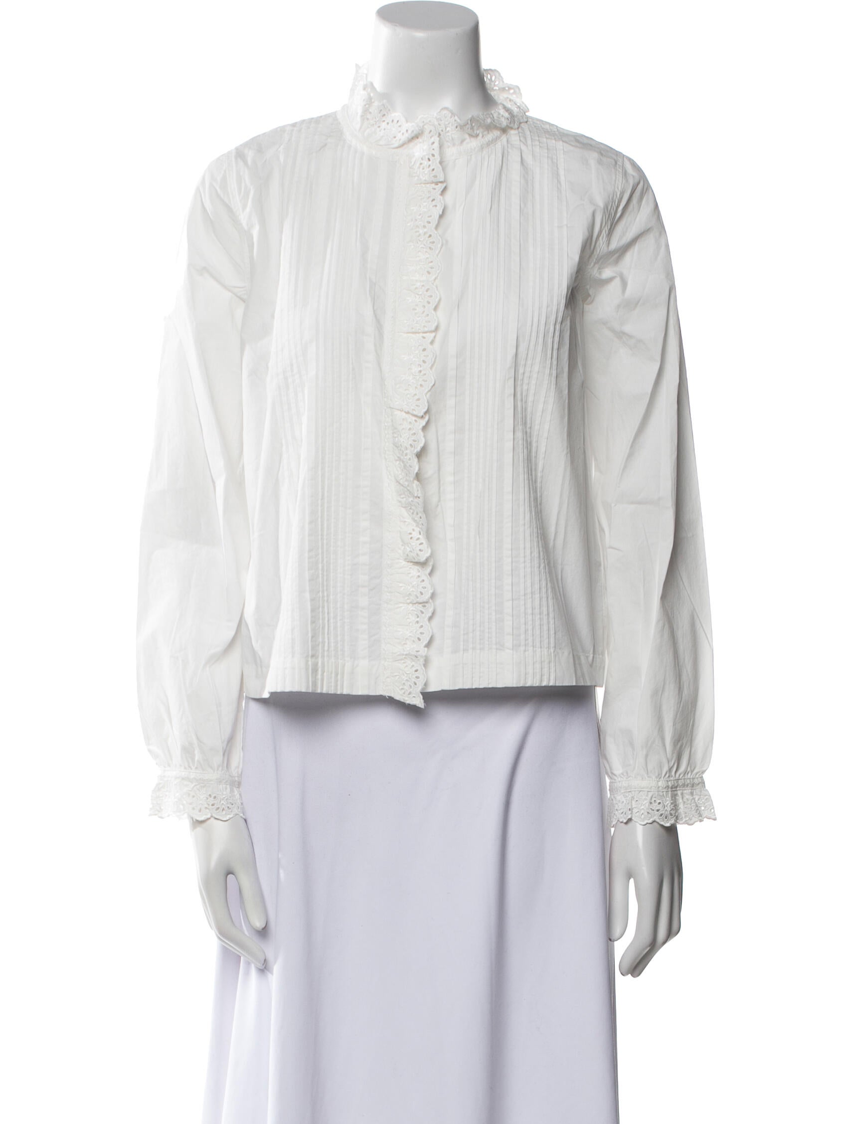 DÔEN Mock Neck Three-Quarter Sleeve Button-Up Top w/ Tags