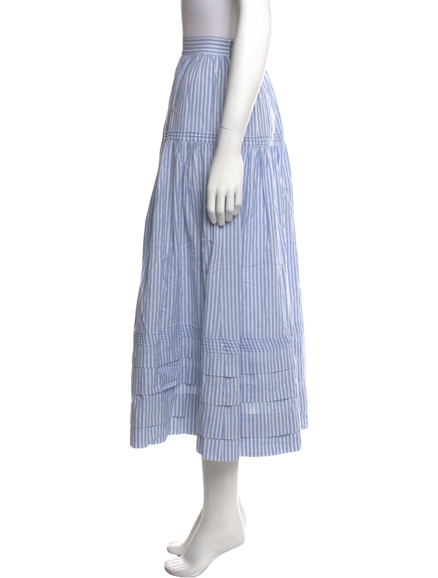 DÔEN Striped Midi Length Skirt