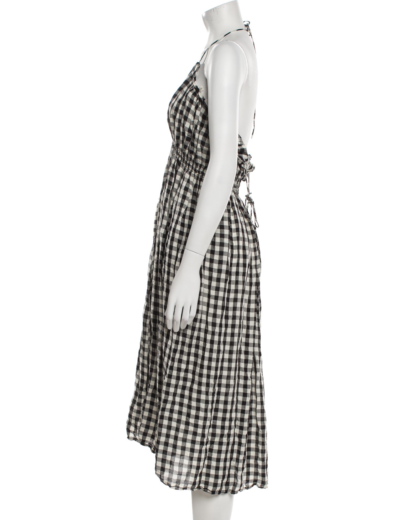 DÔEN Plaid Print Midi Length Dress