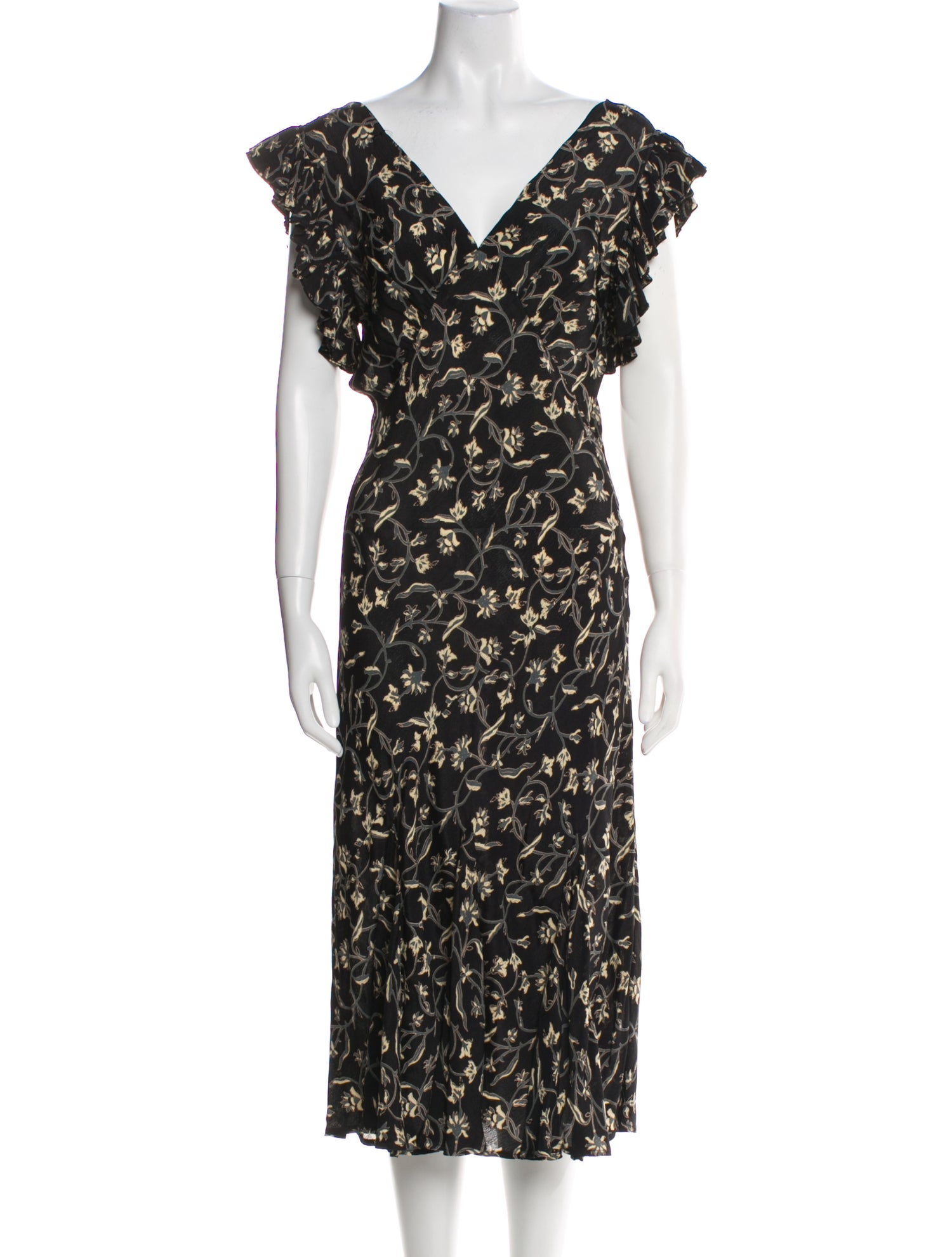 DÔEN Floral Print Midi Length Dress