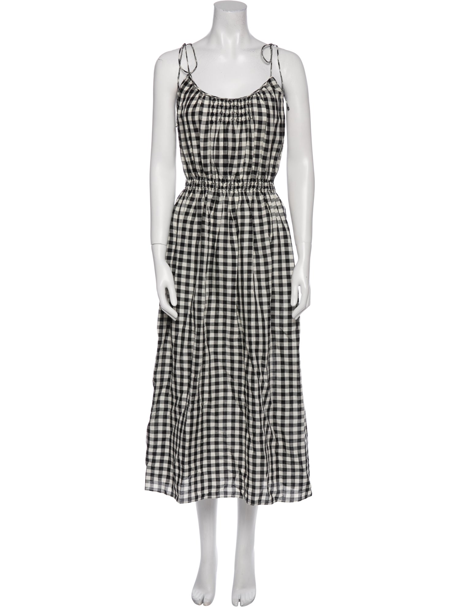 DÔEN Plaid Print Midi Length Dress