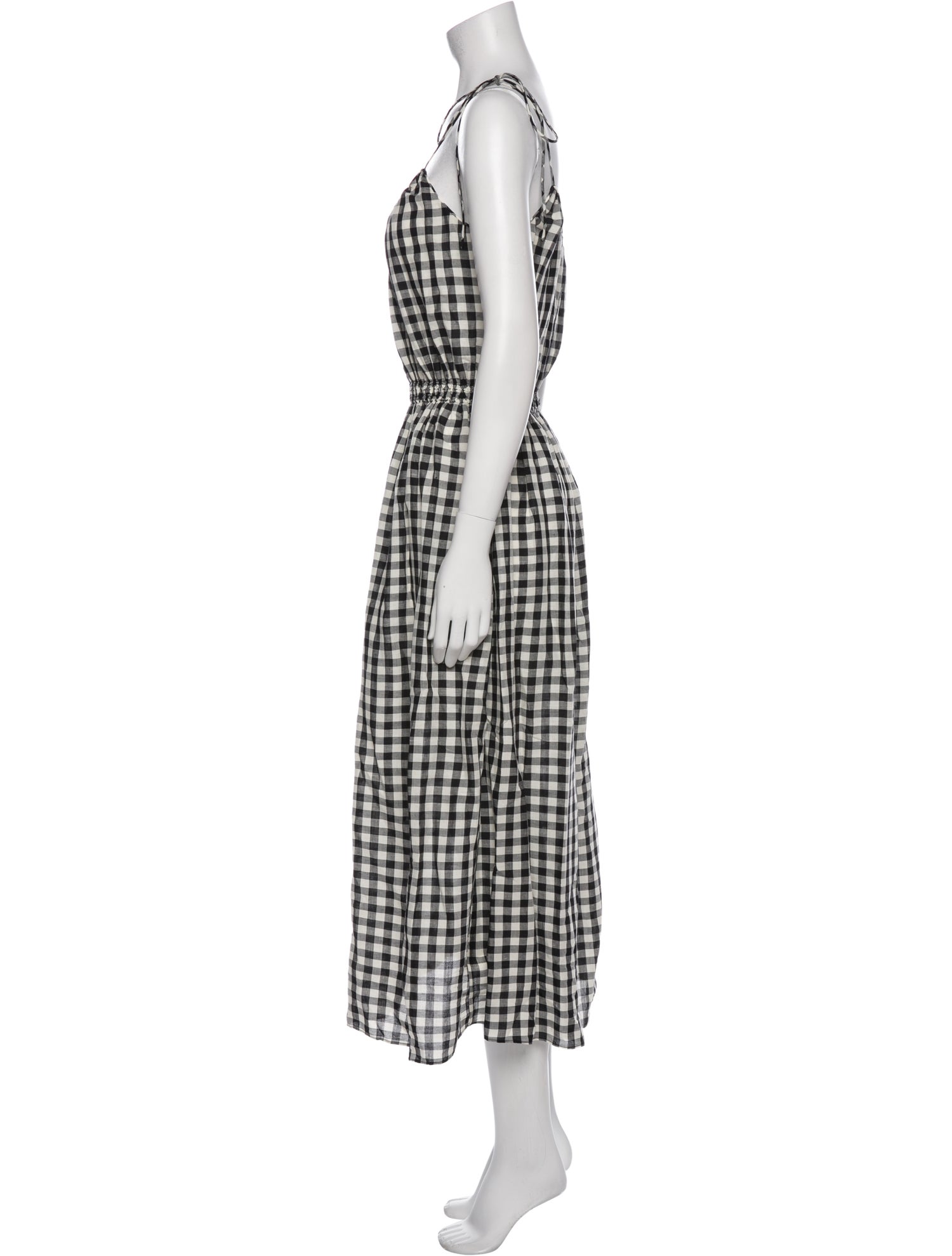 DÔEN Plaid Print Midi Length Dress
