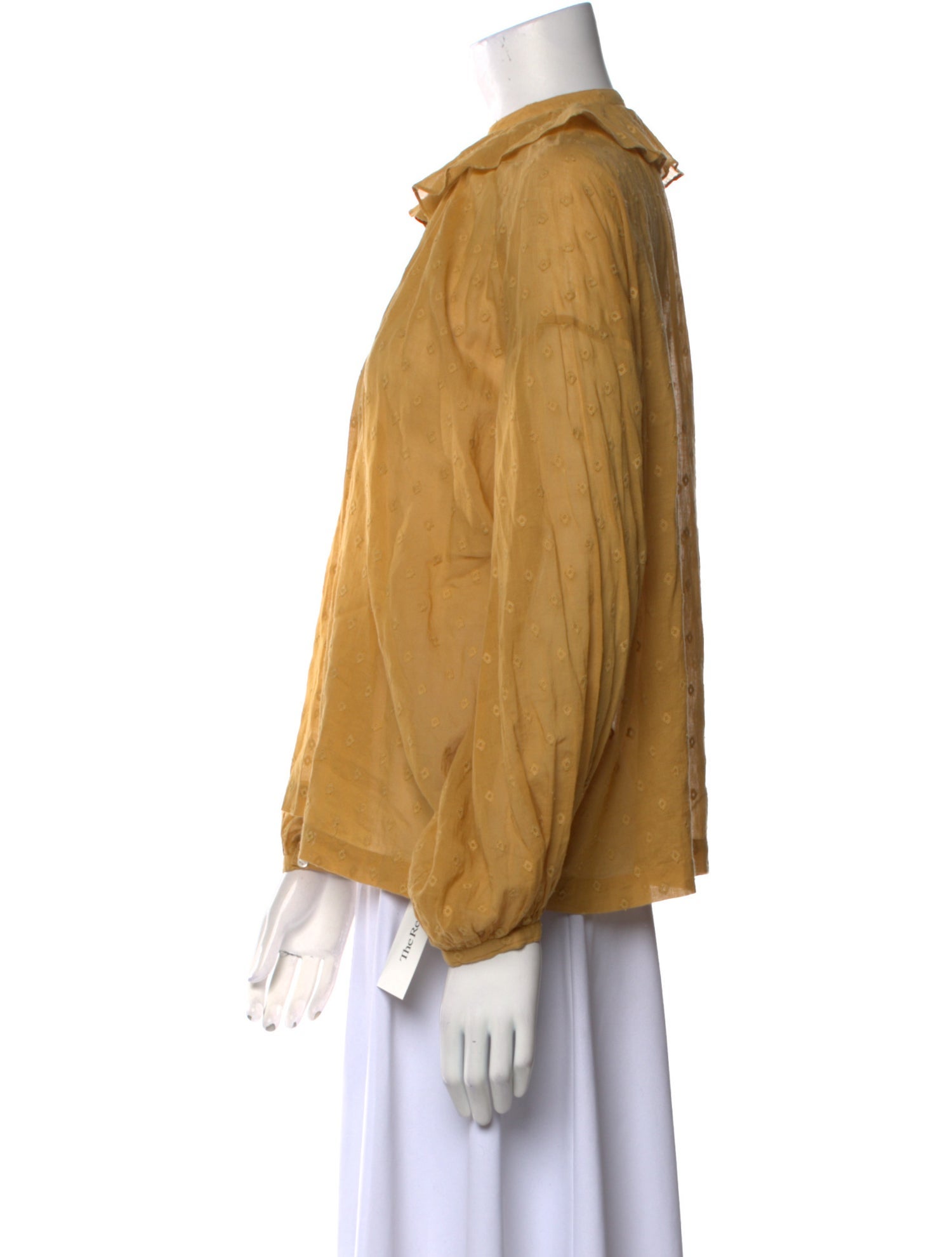 DÔEN Mock Neck Long Sleeve Blouse