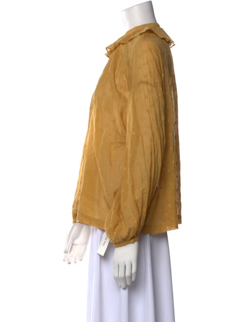 DÔEN Mock Neck Long Sleeve Blouse