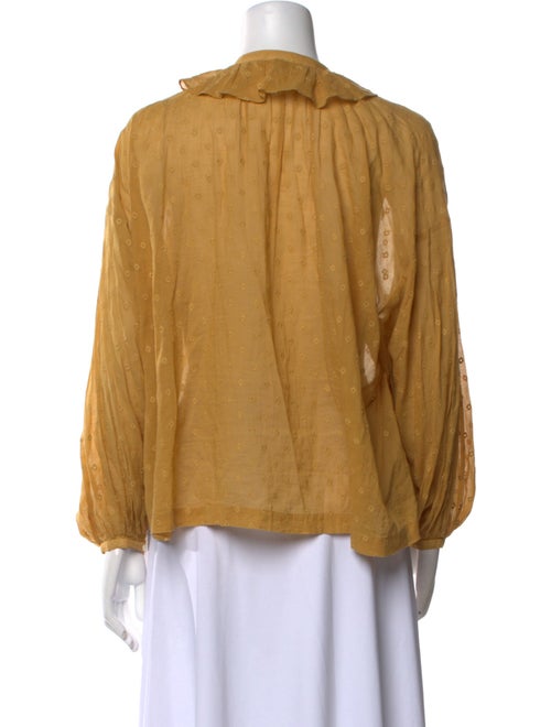 DÔEN Mock Neck Long Sleeve Blouse