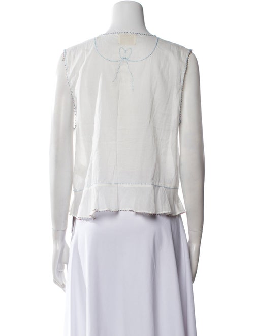 DÔEN Printed Scoop Neck Top