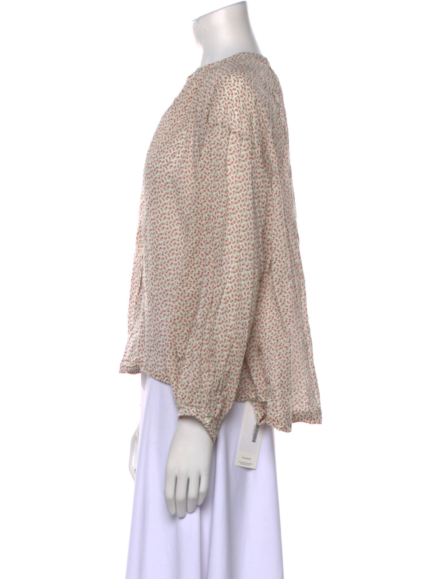 DÔEN Floral Print V-Neck Blouse