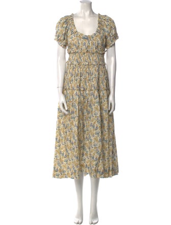 DÔEN Floral Print Knee-Length Dress