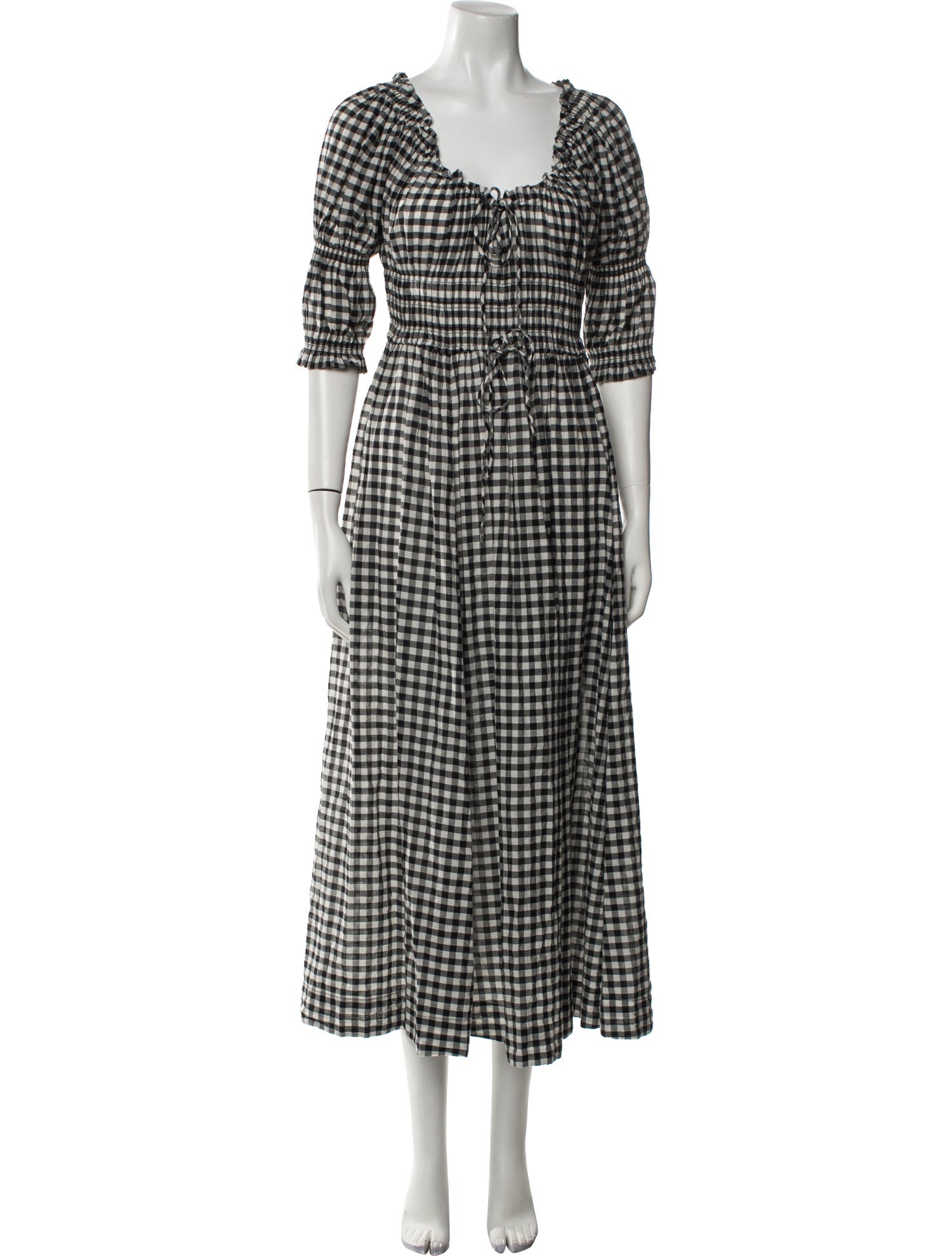 DÔEN Plaid Print Long Dress