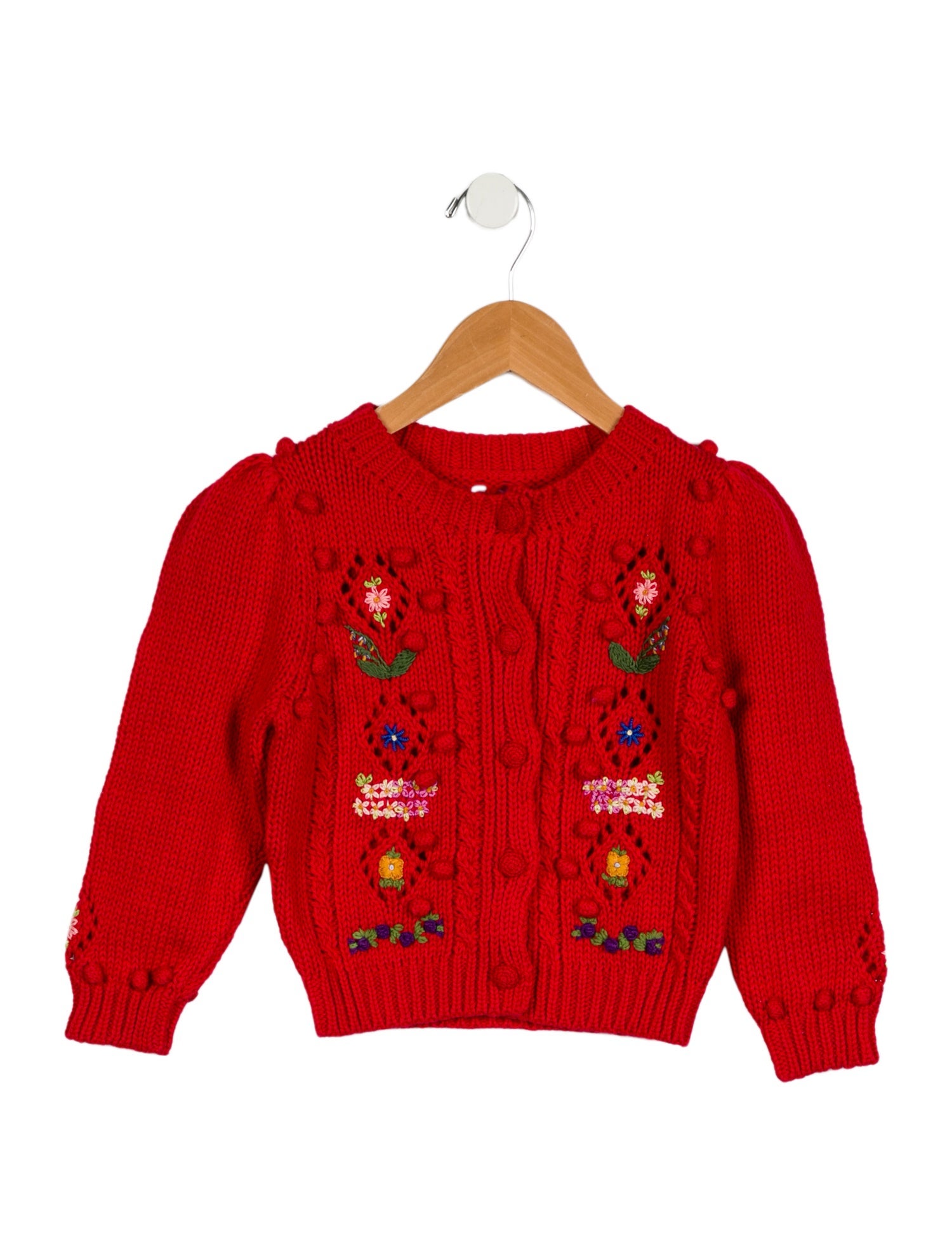 DÔEN Girls' Embroidered Knit Cardigan