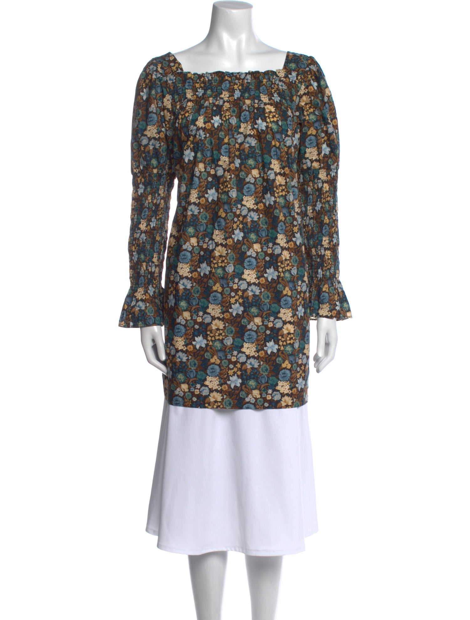 DÔEN Floral Print Square Neckline Tunic w/ Tags