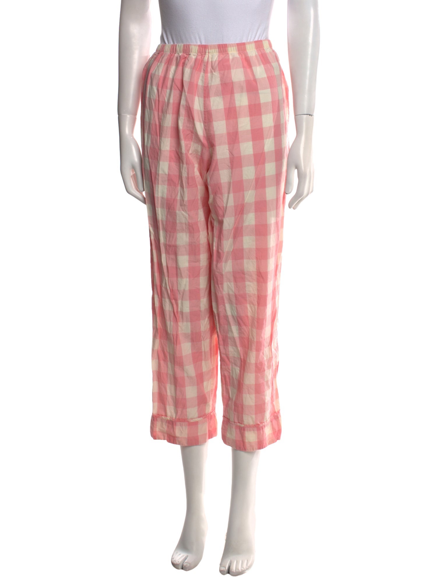 DÔEN Plaid Print Straight Leg Pants