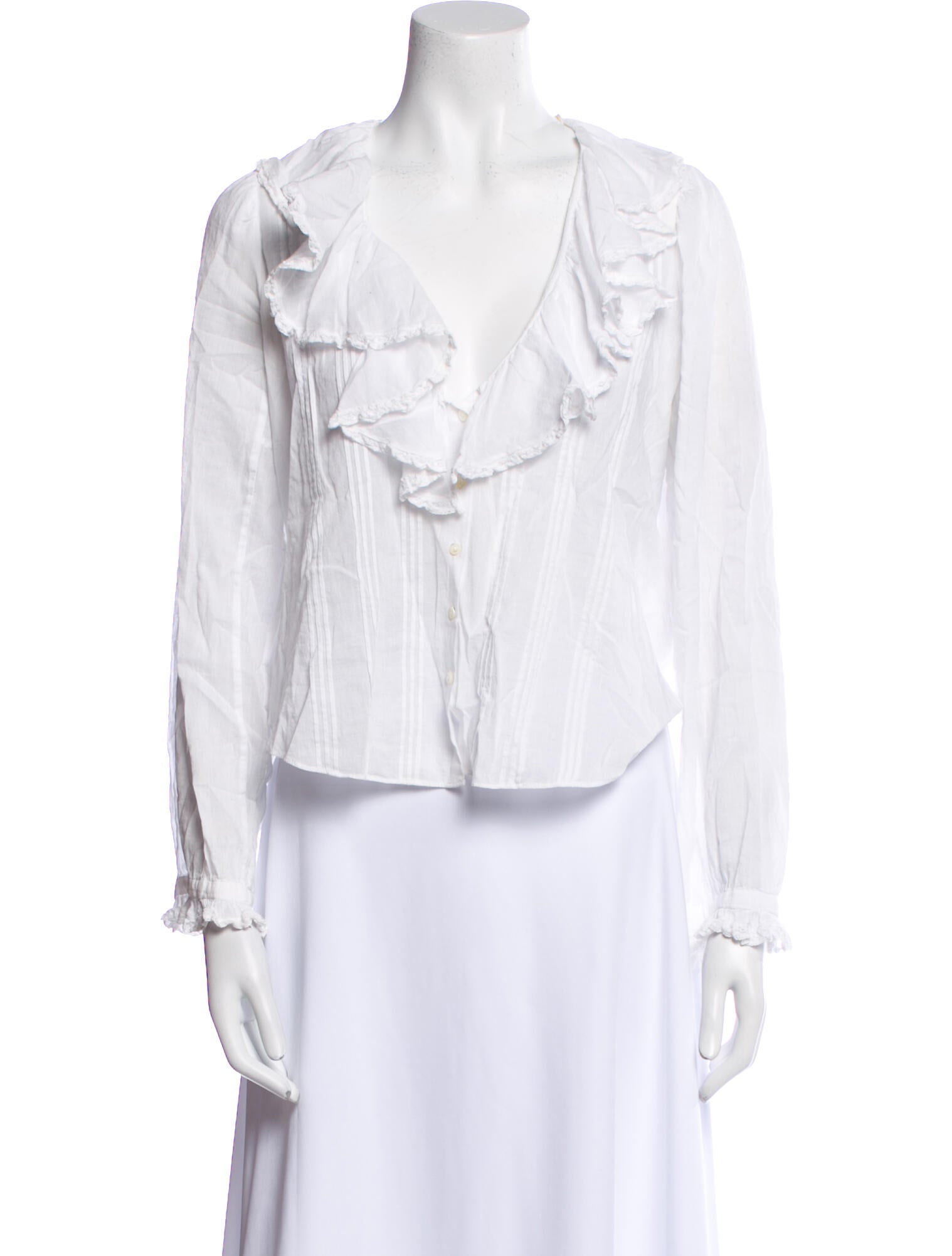 DÔEN V-Neck Long Sleeve Blouse