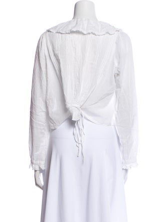 DÔEN V-Neck Long Sleeve Blouse