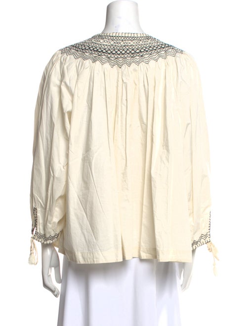 DÔEN V-Neck Long Sleeve Blouse