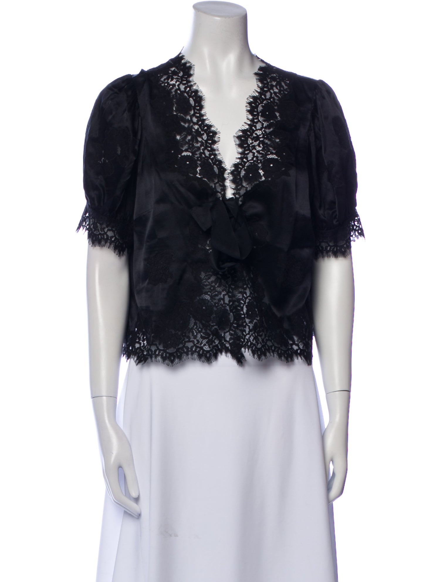 DÔEN Silk Lace Pattern Crop Top w/ Tags