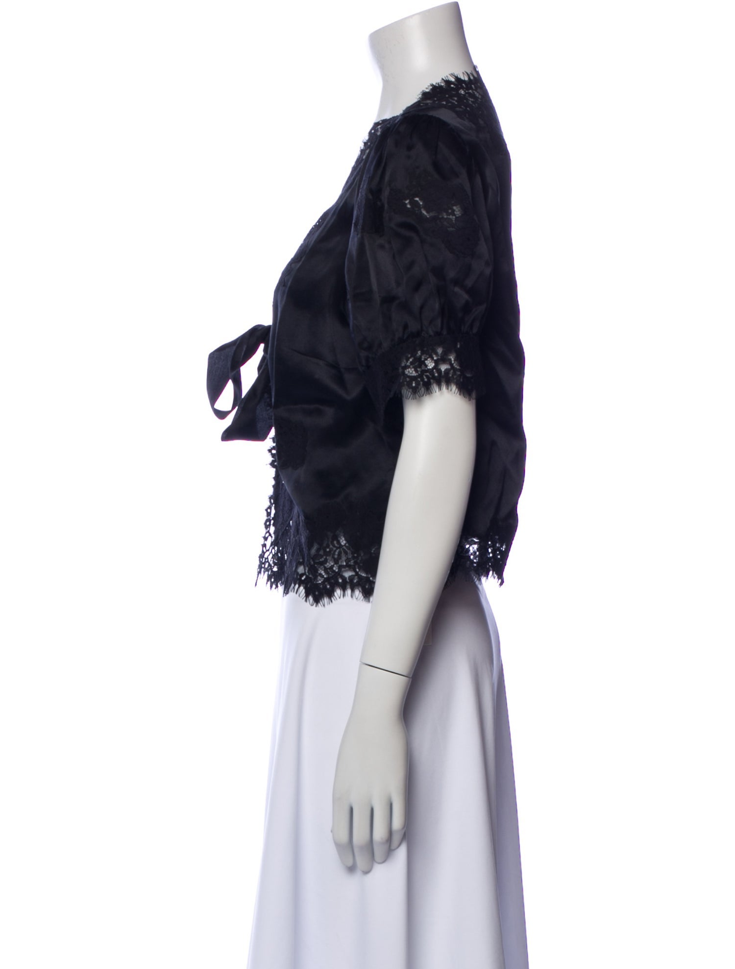 DÔEN Silk Lace Pattern Crop Top w/ Tags