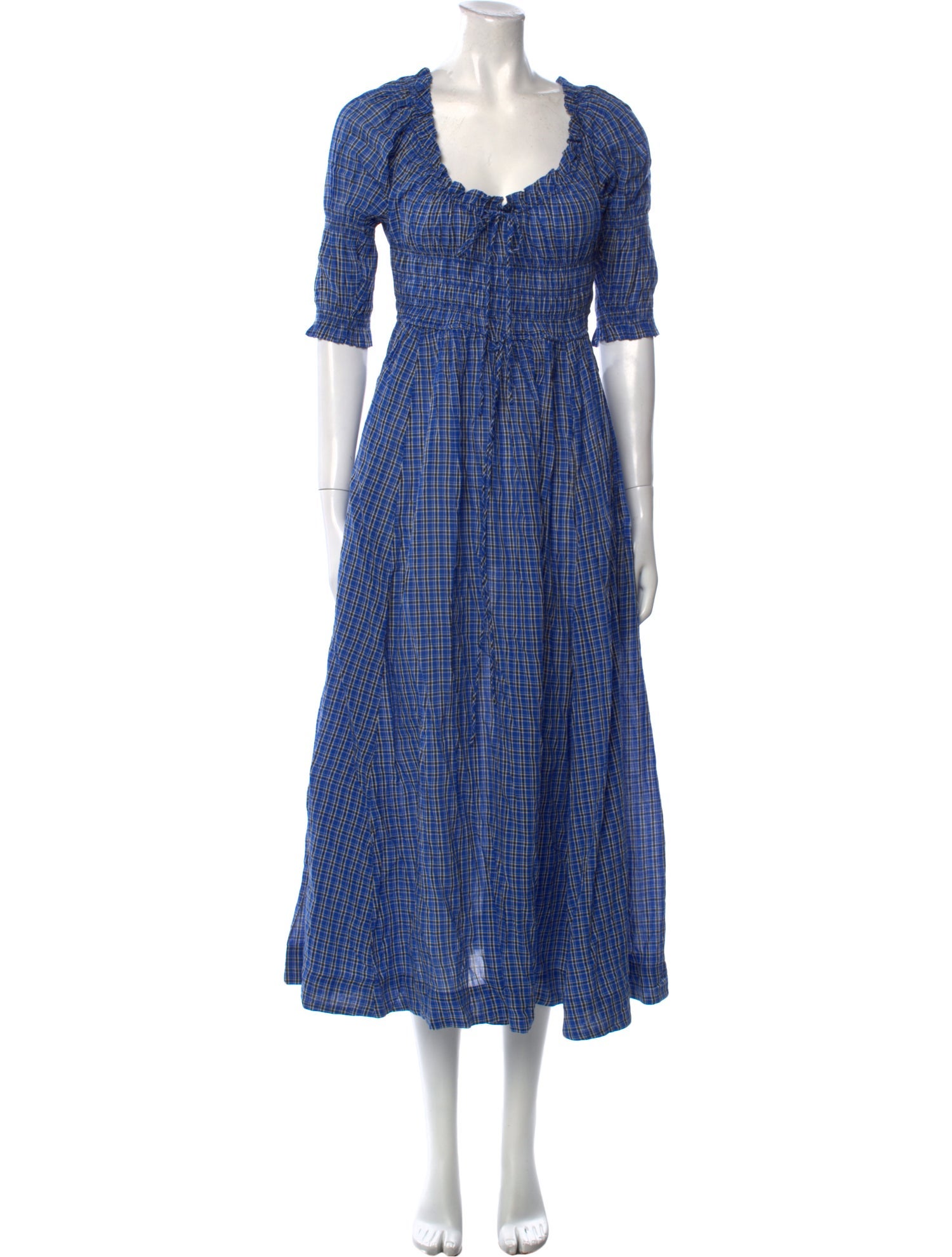 DÔEN Plaid Print Long Dress w/ Tags