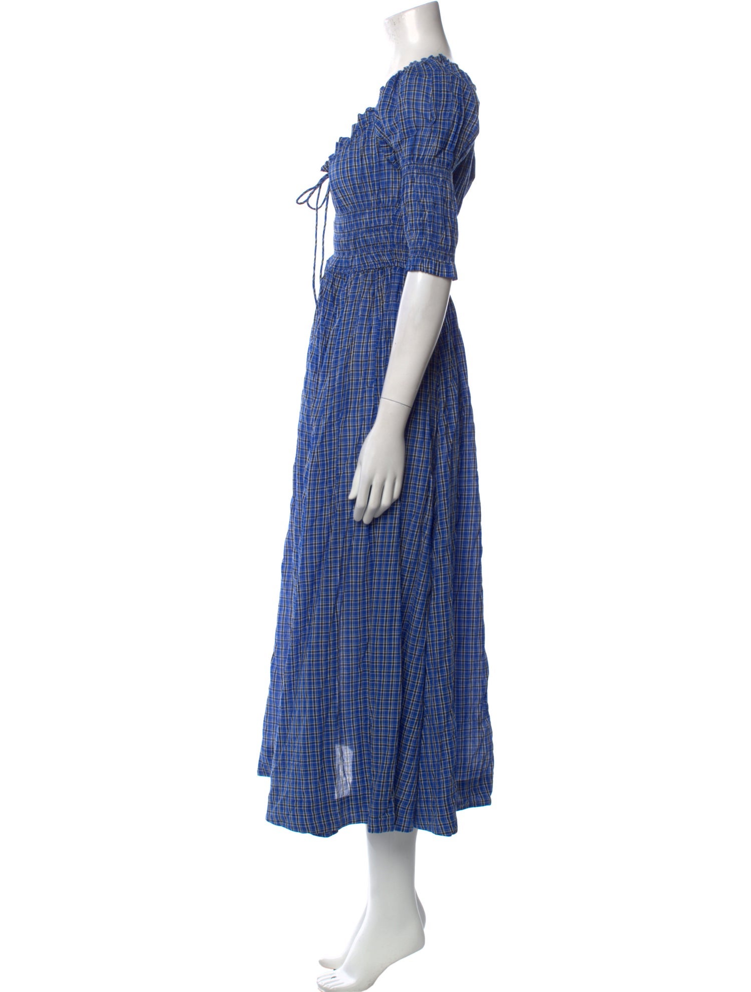 DÔEN Plaid Print Long Dress w/ Tags