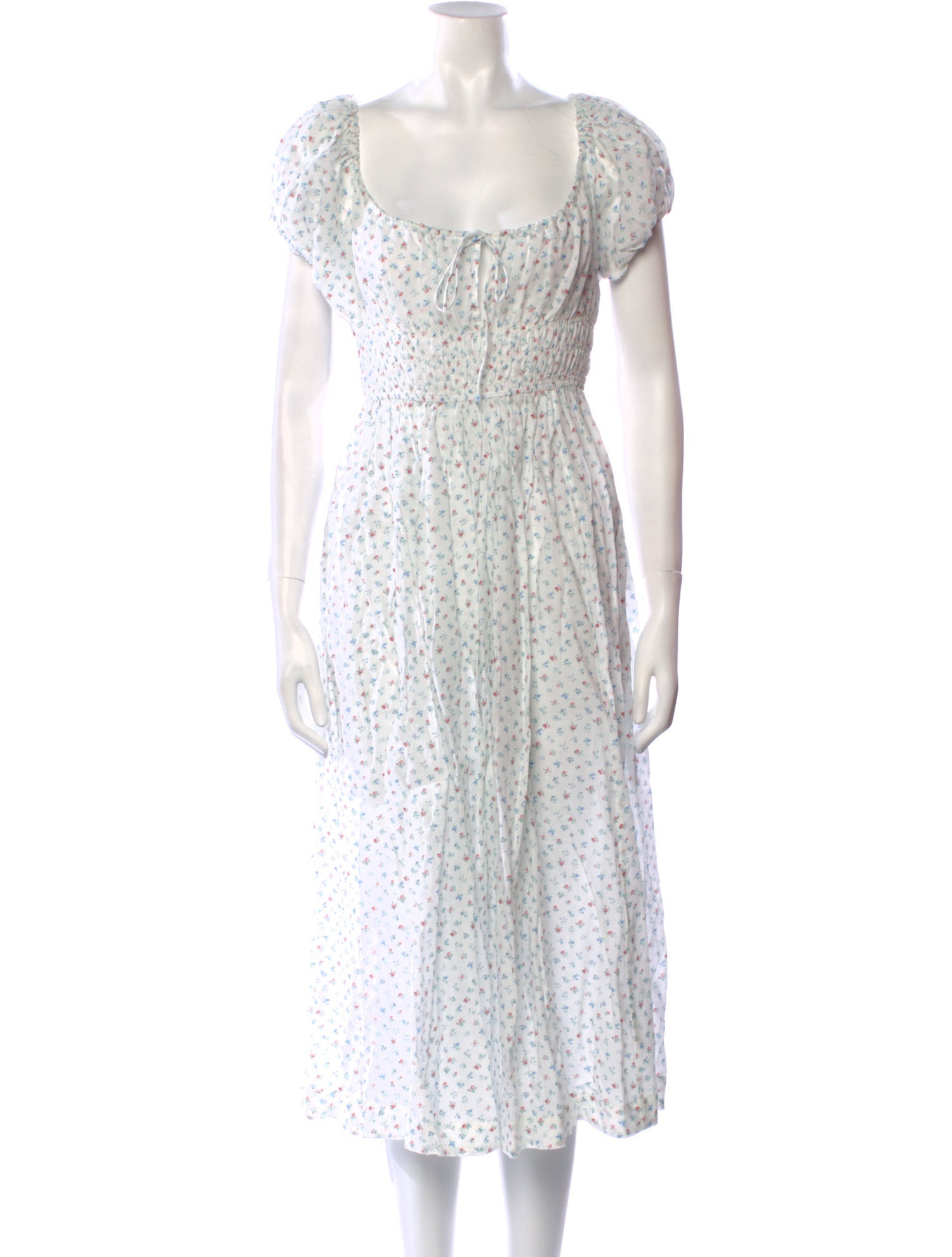 DÔEN Floral Print Midi Length Dress