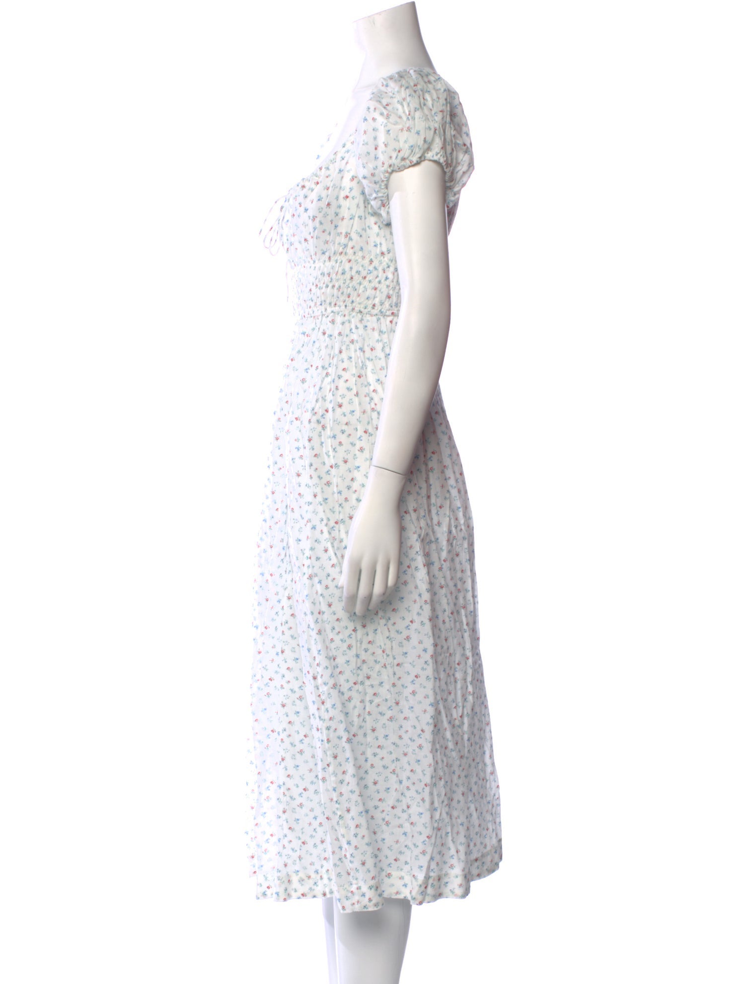 DÔEN Floral Print Midi Length Dress