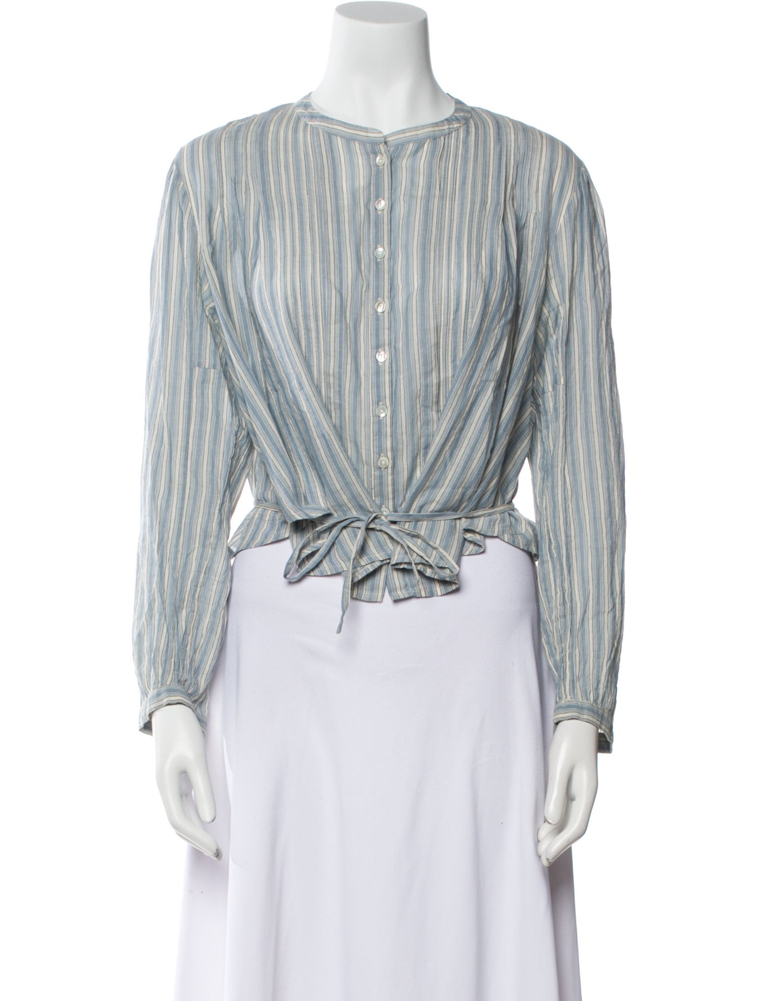 DÔEN Striped Crew Neck Crop Top