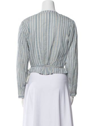 DÔEN Striped Crew Neck Crop Top