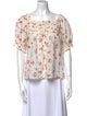 DÔEN Floral Print Square Neckline Blouse