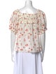 DÔEN Floral Print Square Neckline Blouse