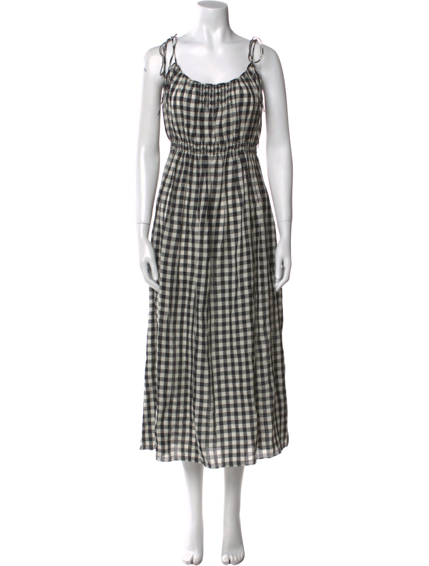 DÔEN Plaid Print Midi Length Dress