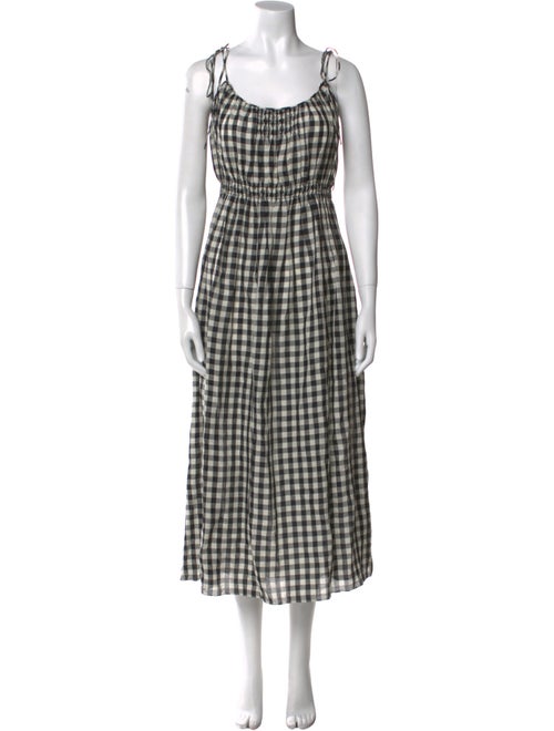 DÔEN Plaid Print Midi Length Dress