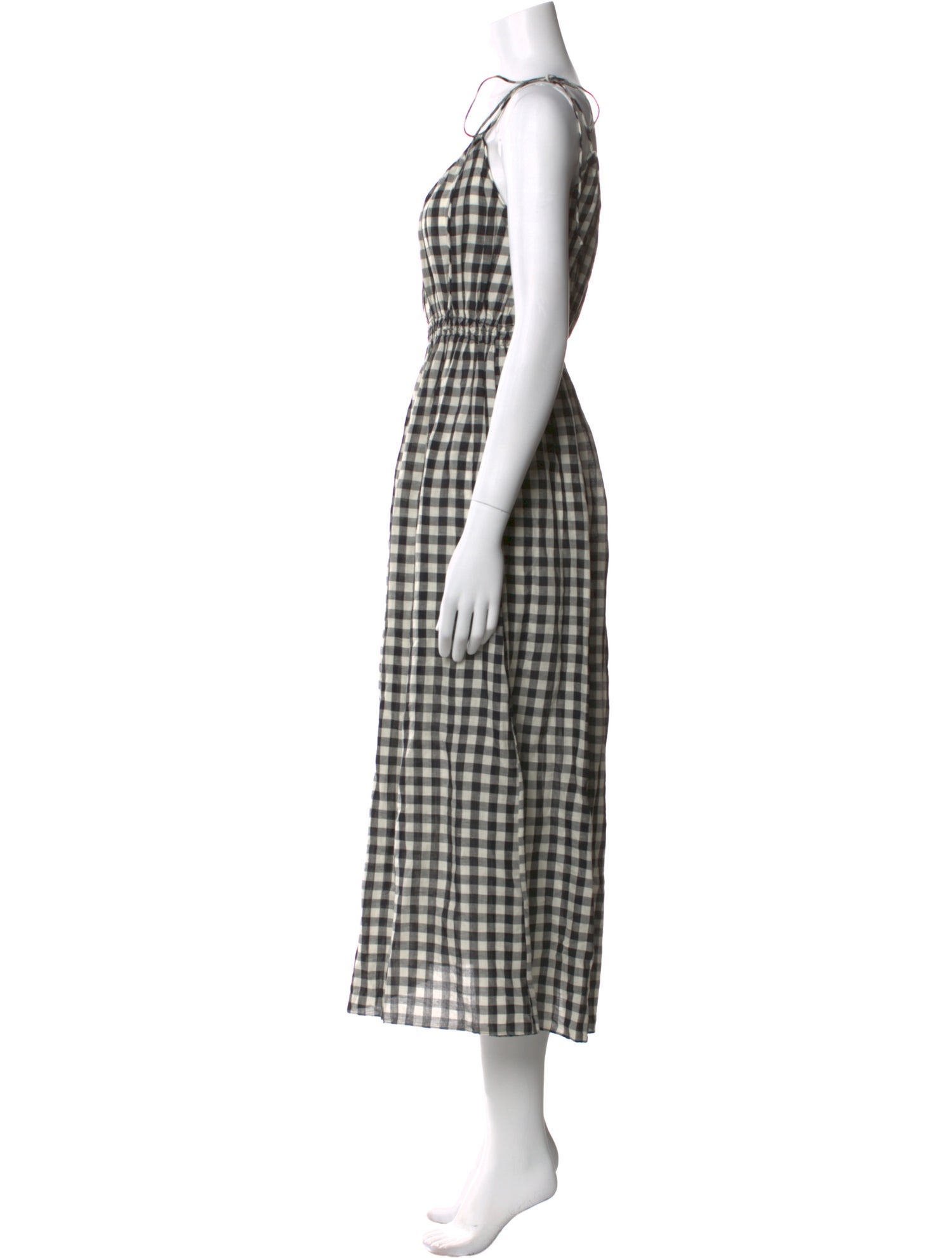 DÔEN Plaid Print Midi Length Dress