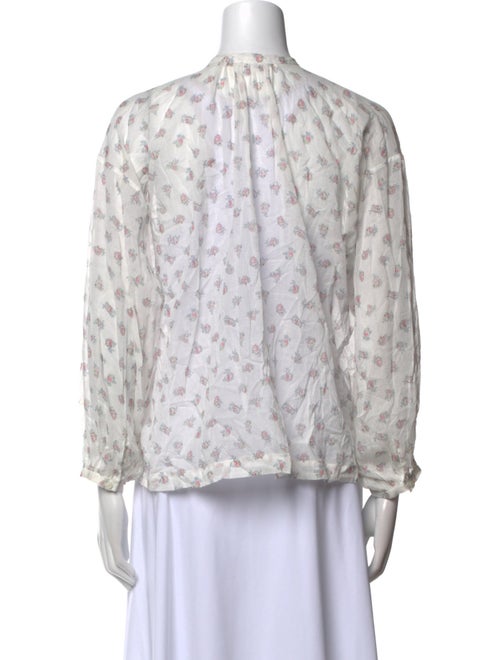 DÔEN Printed Mock Neck Blouse