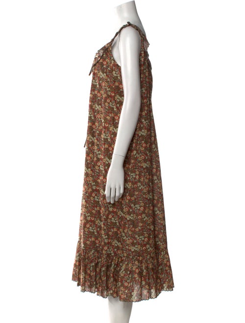 DÔEN Floral Print Midi Length Dress