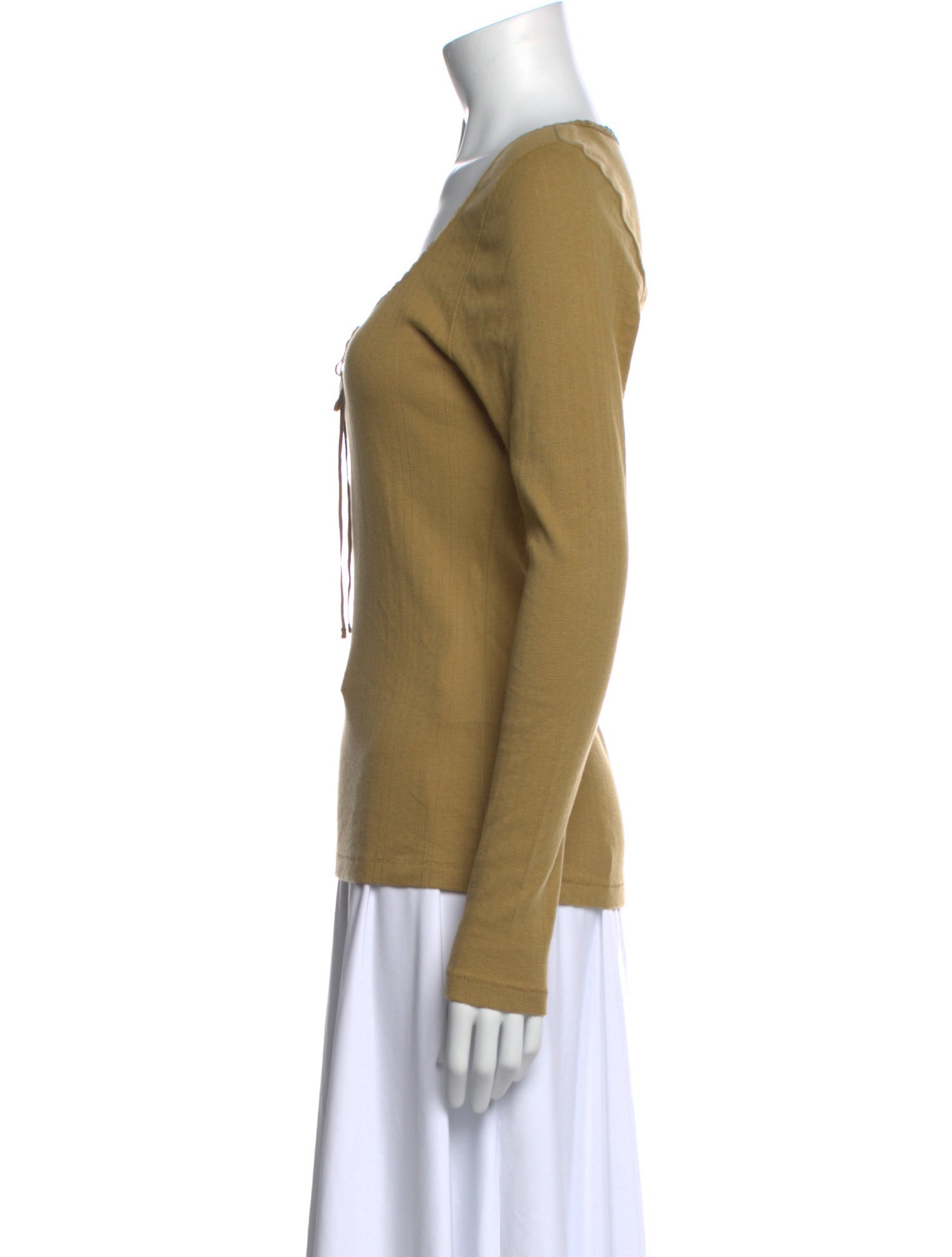 DÔEN Scoop Neck Long Sleeve Top