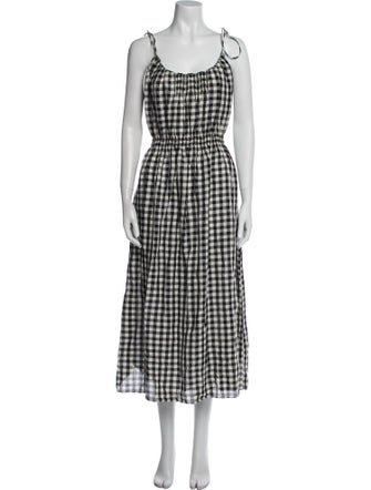 DÔEN Plaid Print Long Dress