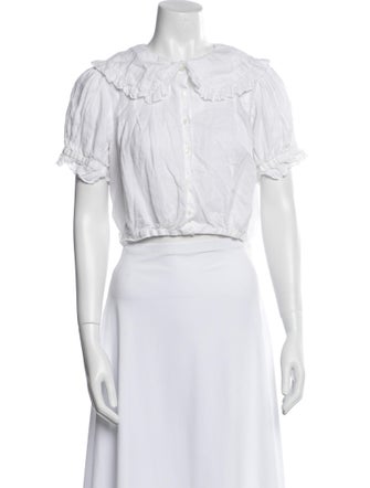 DÔEN Off-The-Shoulder Short Sleeve Crop Top