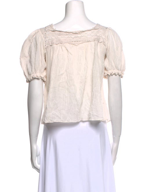 DÔEN Square Neckline Short Sleeve Blouse