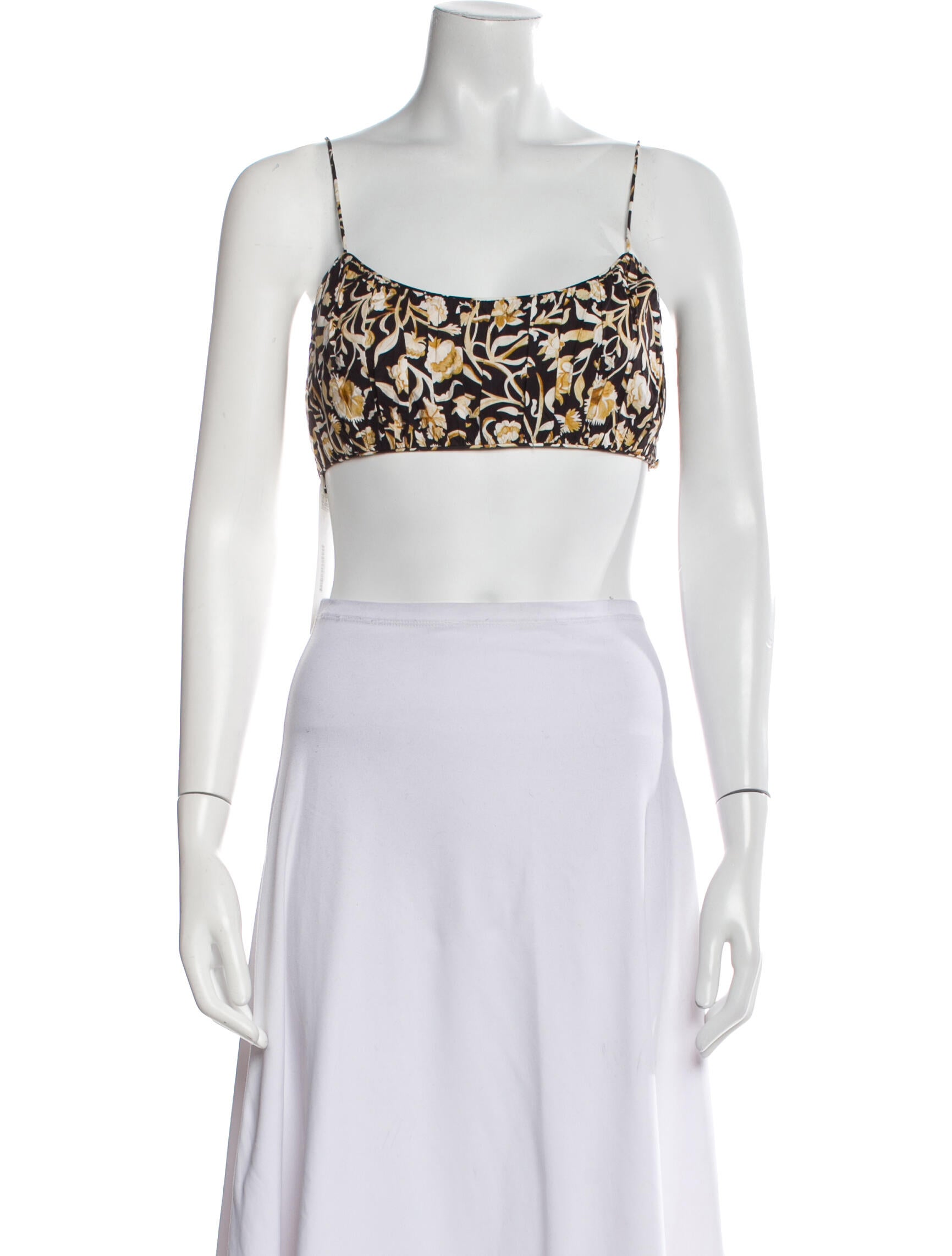DÔEN Printed Square Neckline Crop Top