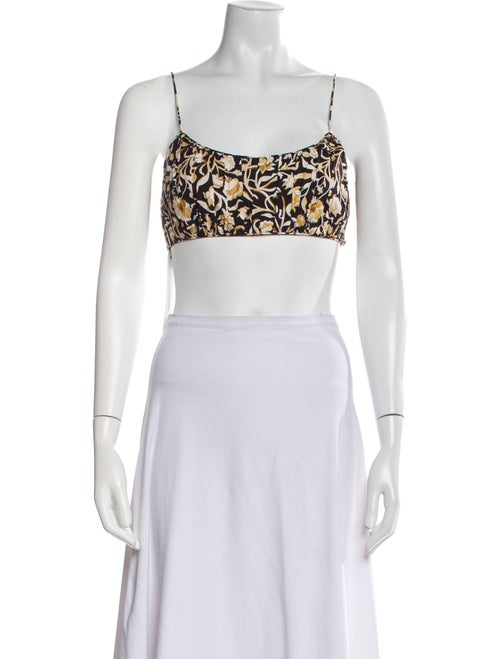 DÔEN Printed Square Neckline Crop Top
