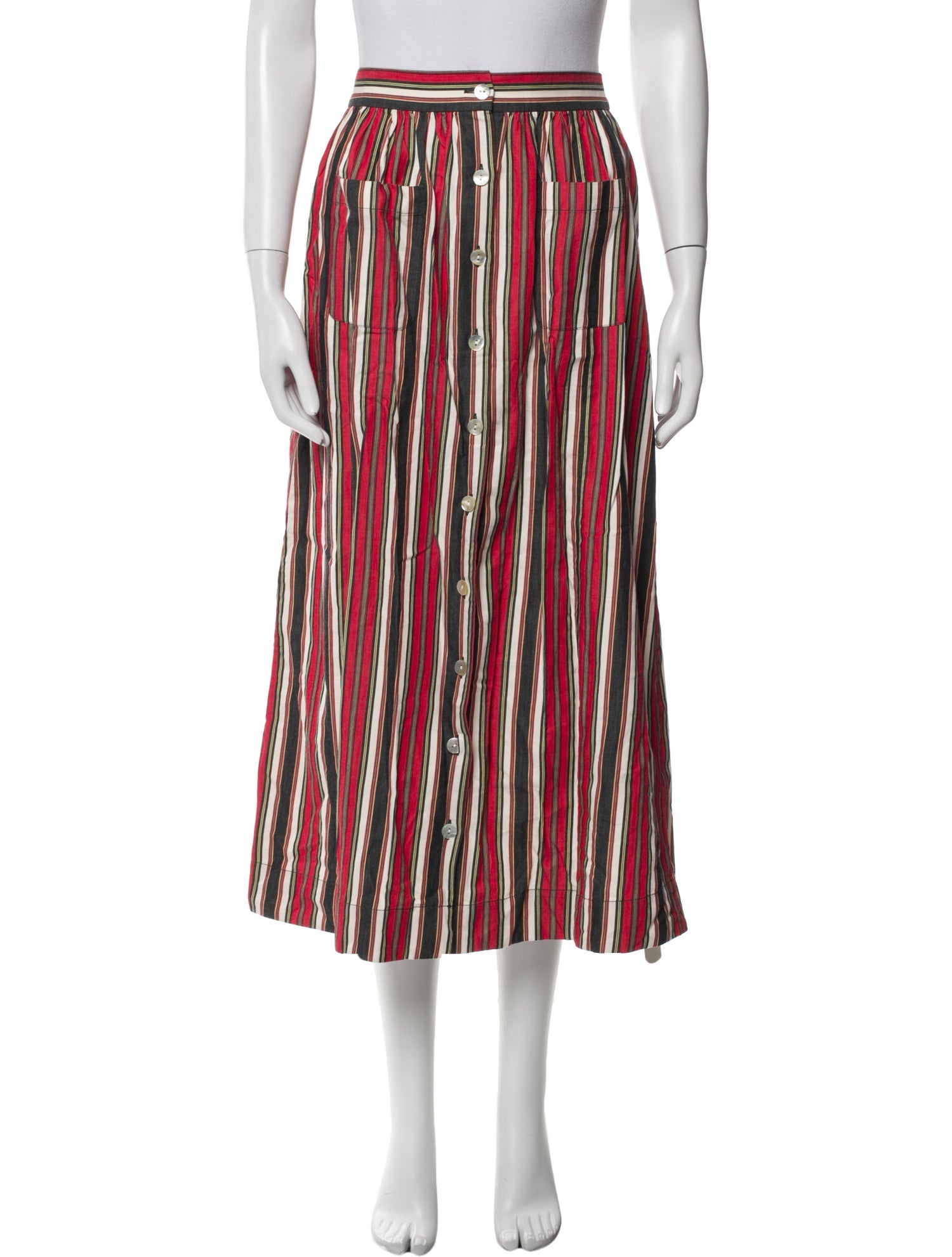 DÔEN Striped Midi Length Skirt w/ Tags